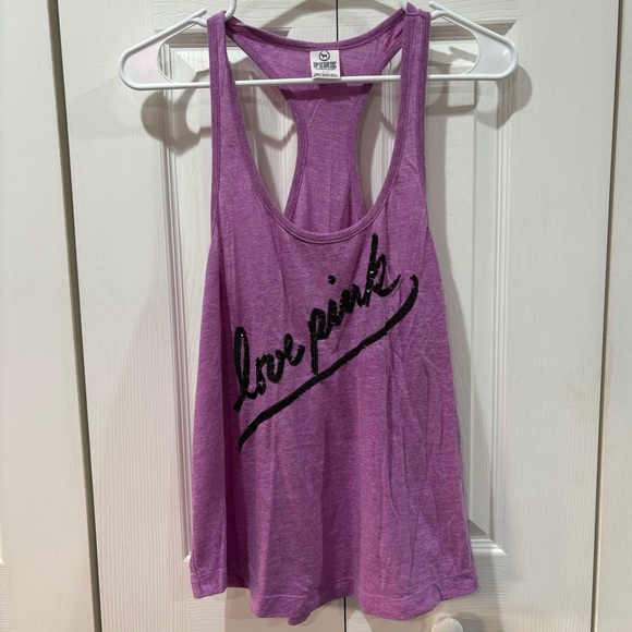 VS PINK Women’s Purple & Black Racerback Sequins Tank Top - size S - Picture 1 of 5